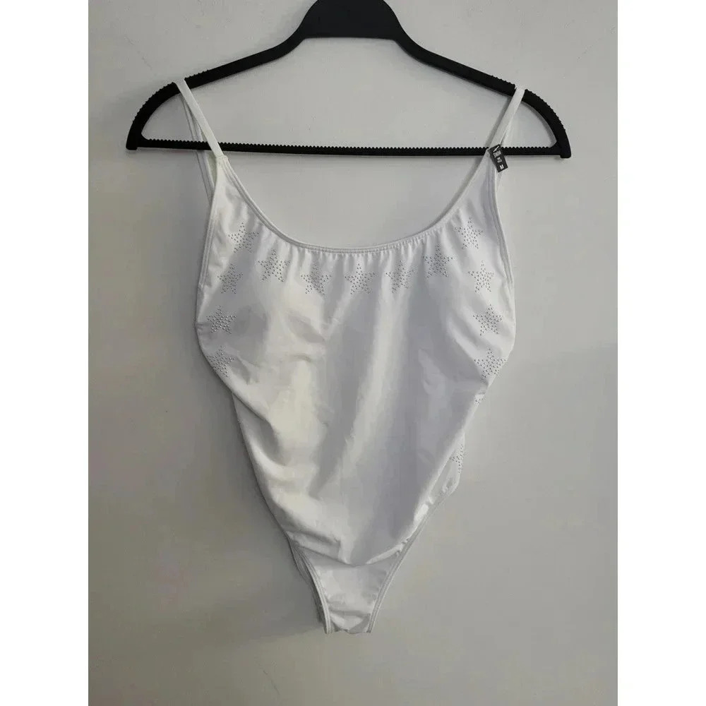 Silver Star Studded One Piece Bathing Suit Medium
